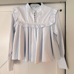 English Factory blue baby button up top - XS (0-2)